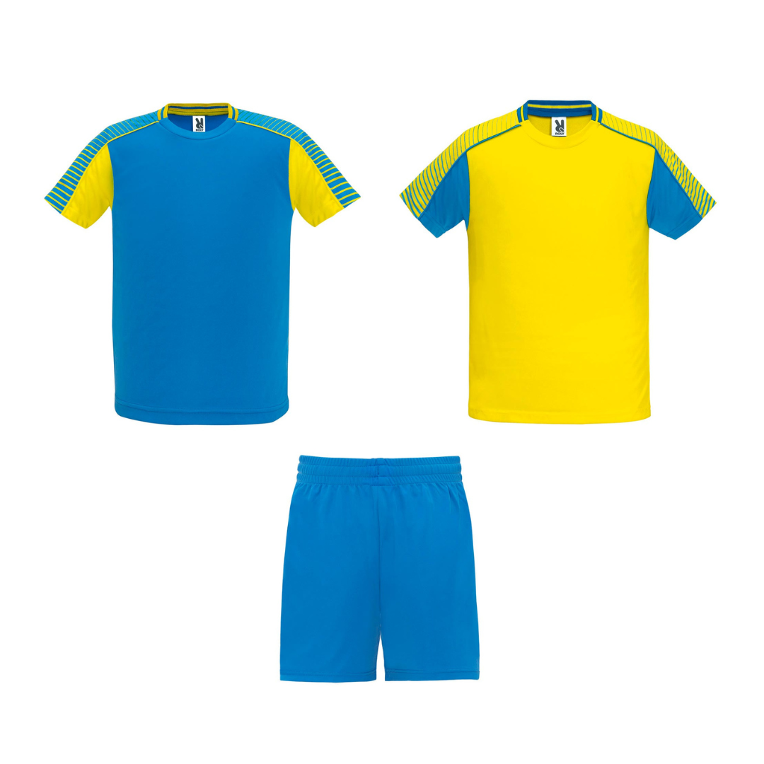 Conjunto 2 camisetas + pantalón Roly Juve amarillo azul