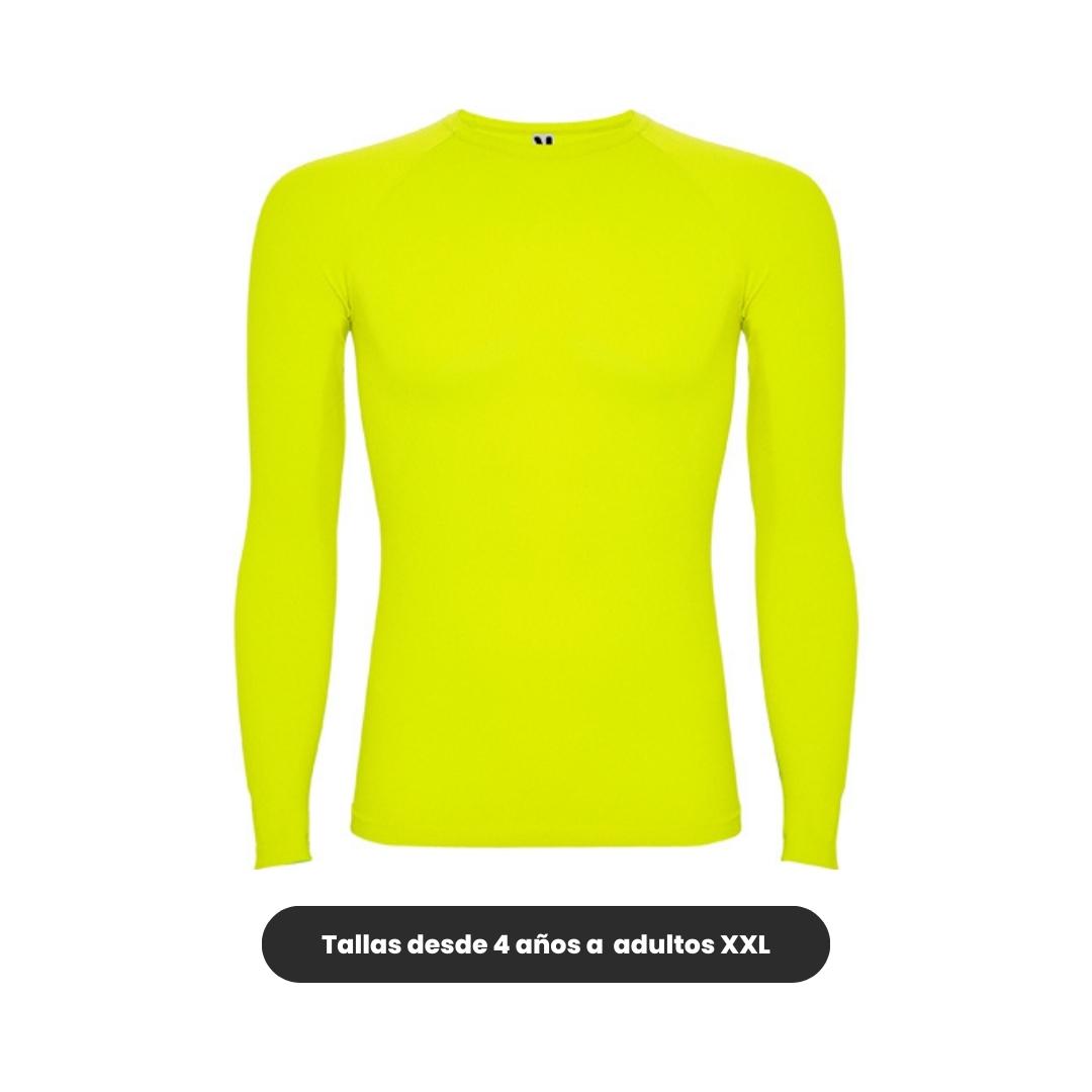 Camiseta térmica deportiva Roly amarilla fluor