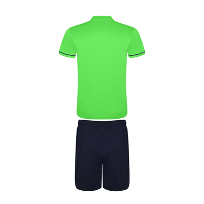 Conjunto camiseta + pantalón Roly United verde fluor marino