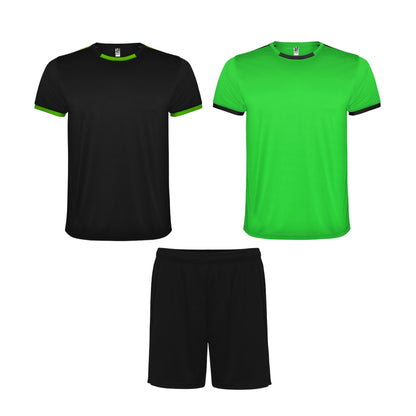 Conjunto 2 camisetas + pantalón Roly Racing negro verde