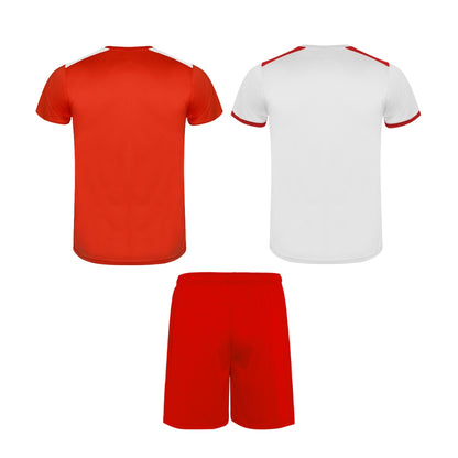 Conjunto 2 camisetas + pantalón Roly Racing rojo blanco